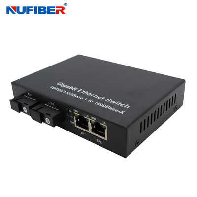 FCC bescheinigte 1000M Fiber Ethernet Switch mit 2 Hafen der Faser-Rj45 2