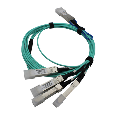 QSFP28 zu aktivem Lichtleiterkabel AOC 100G 4x25G OM3 für Speicherbereich-Netze
