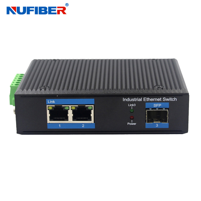 10 / 100/1000M 2 Hafen POE-Ethernet-Schalter, industrieller SFP-Medien-Konverter RJ45