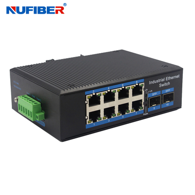 SFP-Ethernet-Schalter 2 1000M bis 8 10/100/1000M Industrial Unmanaged Gigabit IP40 10Port