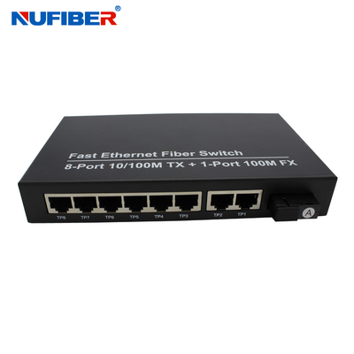 Schalter des FCC-Einmodenfaser-Ethernet-Schalter-DC5V 2A 8 des Hafen-Rj45