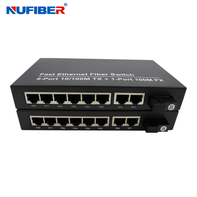 Schalter des FCC-Einmodenfaser-Ethernet-Schalter-DC5V 2A 8 des Hafen-Rj45