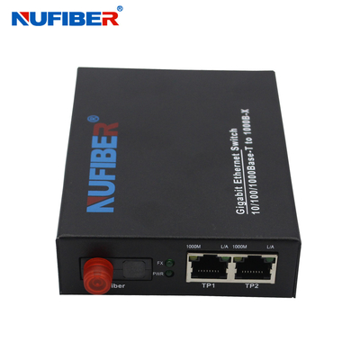 1000M 2 Port-Gigabitfaser-Ethernet-Schaltwandler Faser Rj45+1 Bidi FC 1310nm/1550nm