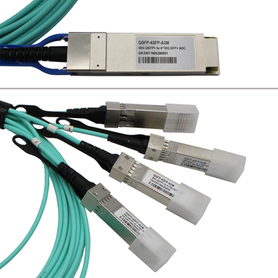 QSFP28 zu aktivem Lichtleiterkabel AOC 100G 4x25G OM3 für Speicherbereich-Netze