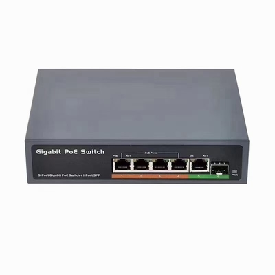 Intelligenter Netz-Schalter IEEE802.3af/at 4POE 1SFP 1Uplink für CCTV-IP-Kamera