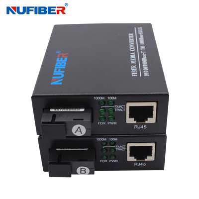 Nufiber-Gigabit-Medien-Konverter 10/100/1000M Simplex Single Mode Sc 1310nm/1550nm